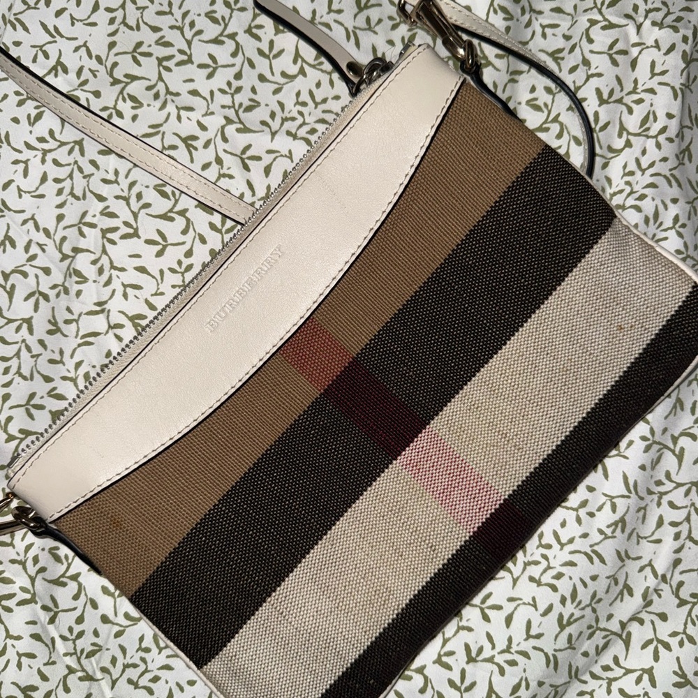 Burberry Cream and Brown Crossbody Bag